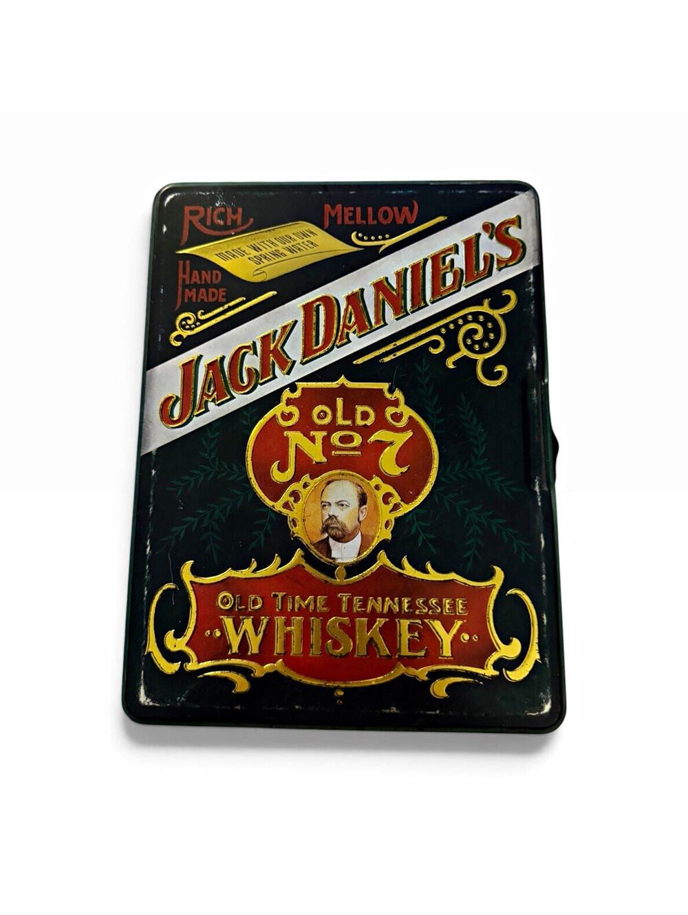 Jack Daniel’s Old No. 7 Distillery Advertising Tin - Black Red Gold